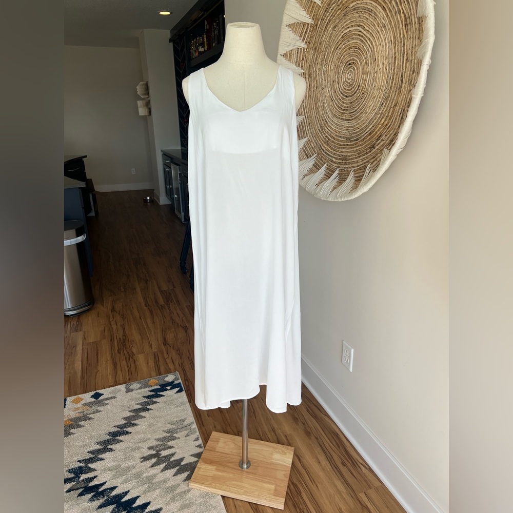 Michael Stars Royce Midi A-Line Dress White LARGE (NWT)